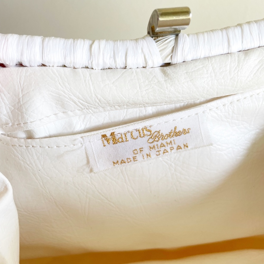 Marcus Brothers of Miami Vintage White Woven Bag 50s 60s - Picture 8 of 8